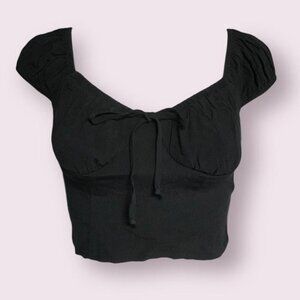 NWOT Wild Fable Black Cropped Top Tie